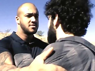 Dude sucks big black cock