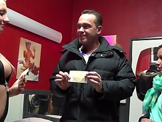 Busty hooker tongues slut