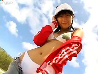 Skinny and playful Japanese babe Miu Nakamura poses on cam